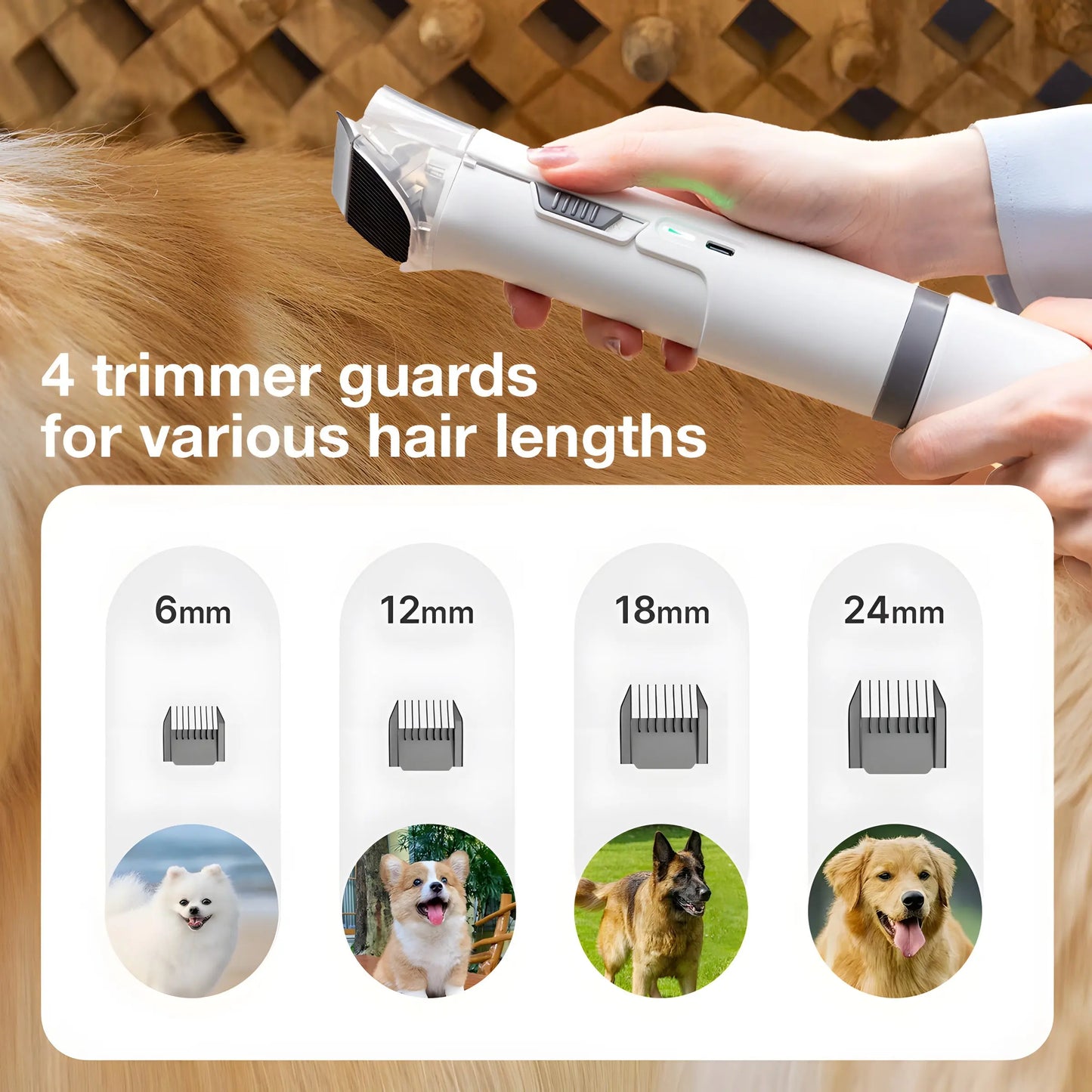 Elspet 5-in-1 Pet Grooming Vacuum System for Dogs and Cats - Includes Vacuum, Dryer, and Trimmer with 3-Liter Canister, 15000Pa Suction Power, and Additional Storage for 5 Grooming Kits