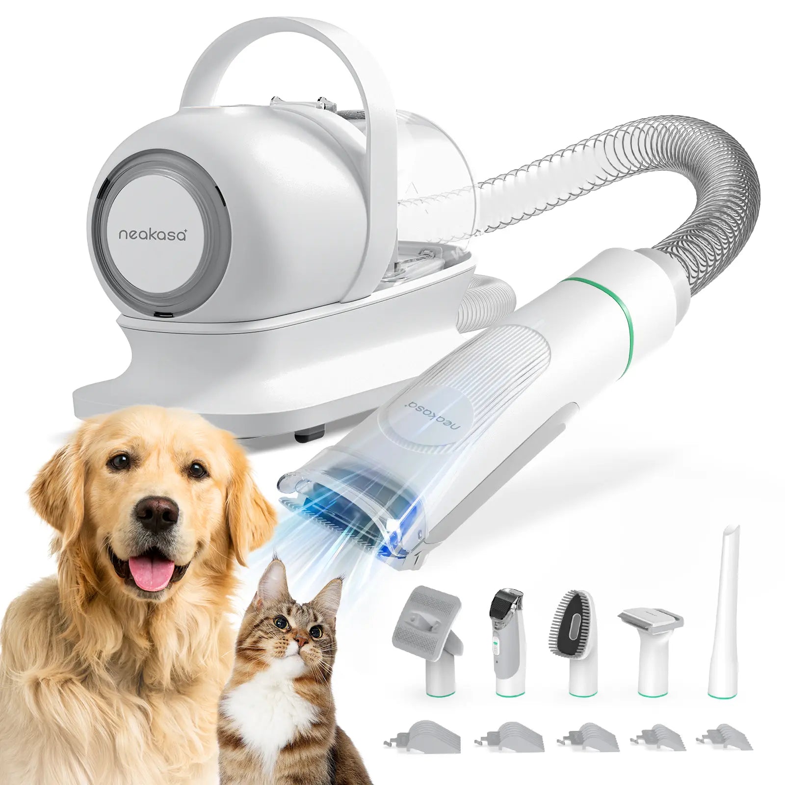 Neakasa P1 Pro Pet Grooming Kit with 99% Vacuum Suction for Pet Hair and Five Professional Shedding Tools for Dogs, Cats, and Other Animals