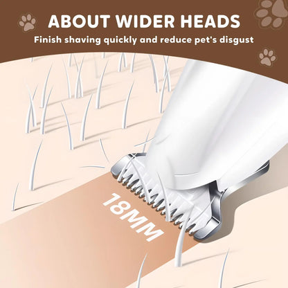 USB Rechargeable Pet Hair Trimmer Kit with LED Light - Quiet Grooming Clippers for Dogs and Cats, Waterproof and Low Noise Pet Shaver, Ideal for Pet Paw Care