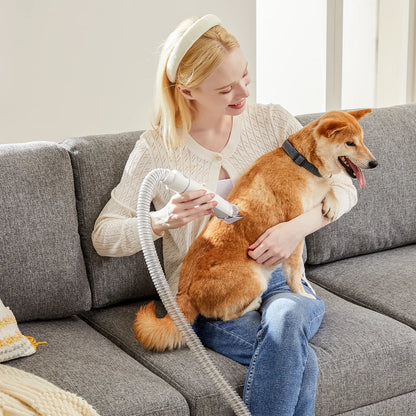 5-in-1 Dog Grooming Vacuum Kit with 4 Combs and 2.5L Capacity - Low Noise Pet Hair Trimmer and Grooming Brush for Shedding