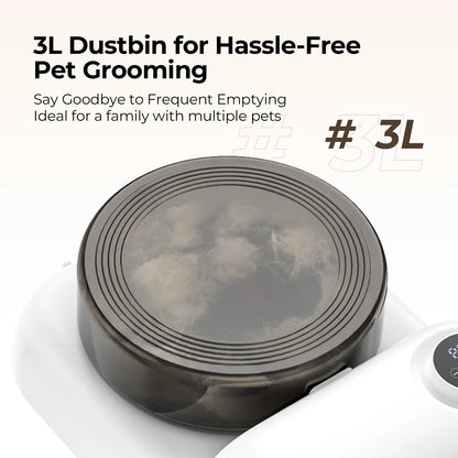 Elspet 5-in-1 Pet Grooming Vacuum System for Dogs and Cats - Includes Vacuum, Dryer, and Trimmer with 3-Liter Canister, 15000Pa Suction Power, and Additional Storage for 5 Grooming Kits