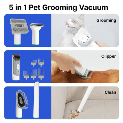Neakasa P1 Pro Pet Grooming Kit with 99% Vacuum Suction for Pet Hair and Five Professional Shedding Tools for Dogs, Cats, and Other Animals